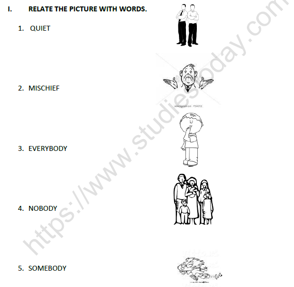 CBSE Class 2 English Mr Nobody Worksheet Set B